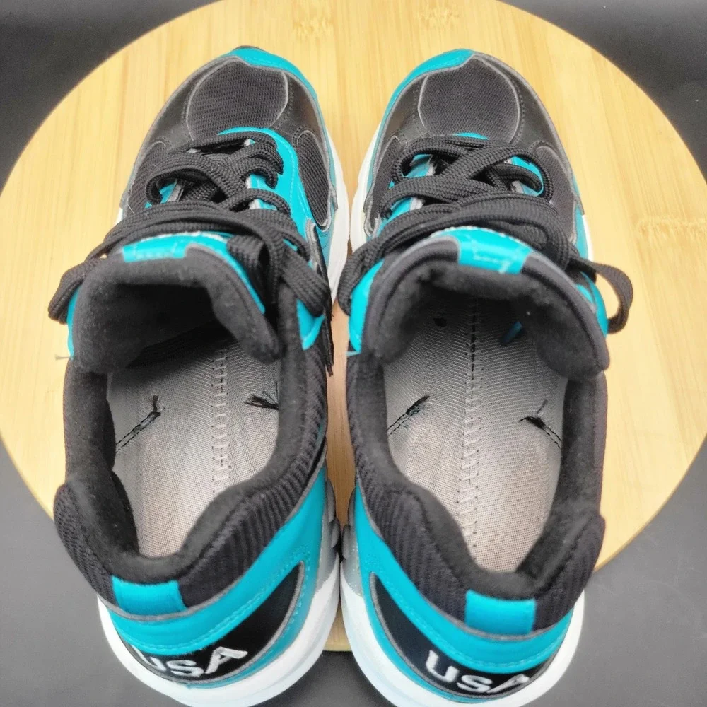 New Balance 498 Teal Black Made in USA Running Shoes Mens 6.5 Womens 8 W498LB